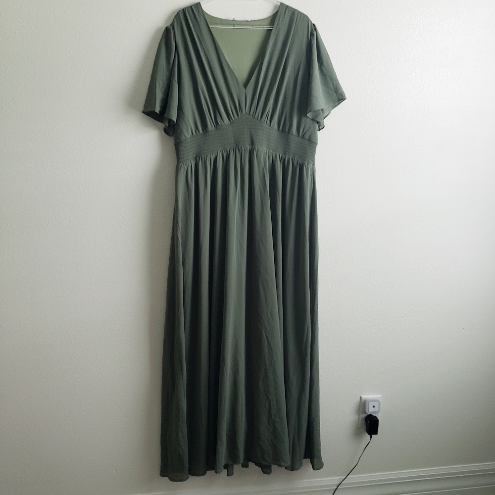 Baltic Born Birdie Maxi Dress Smocked Short Sleeve New Without Tags - Picture 2 of 7